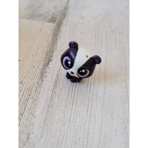 Miniature purple white panda zoo pet toy figure accessory